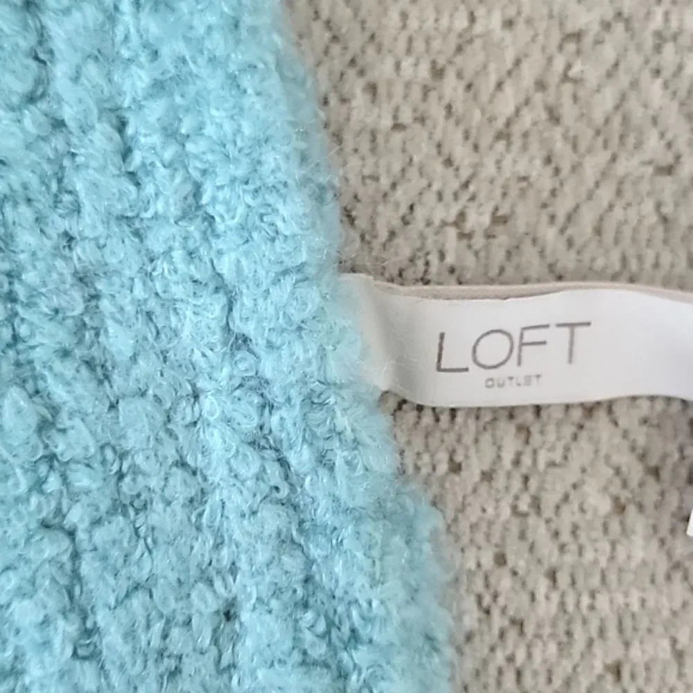 LOFT Outlet Light Turquoise Fuzzy Winter Scarf
